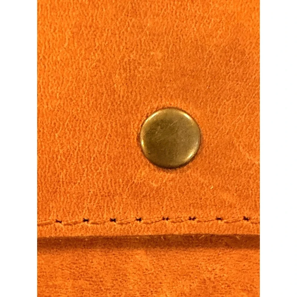 ABLE Cognac Leather Wristlet Wallet Snap Closure‎ Clutch Brown